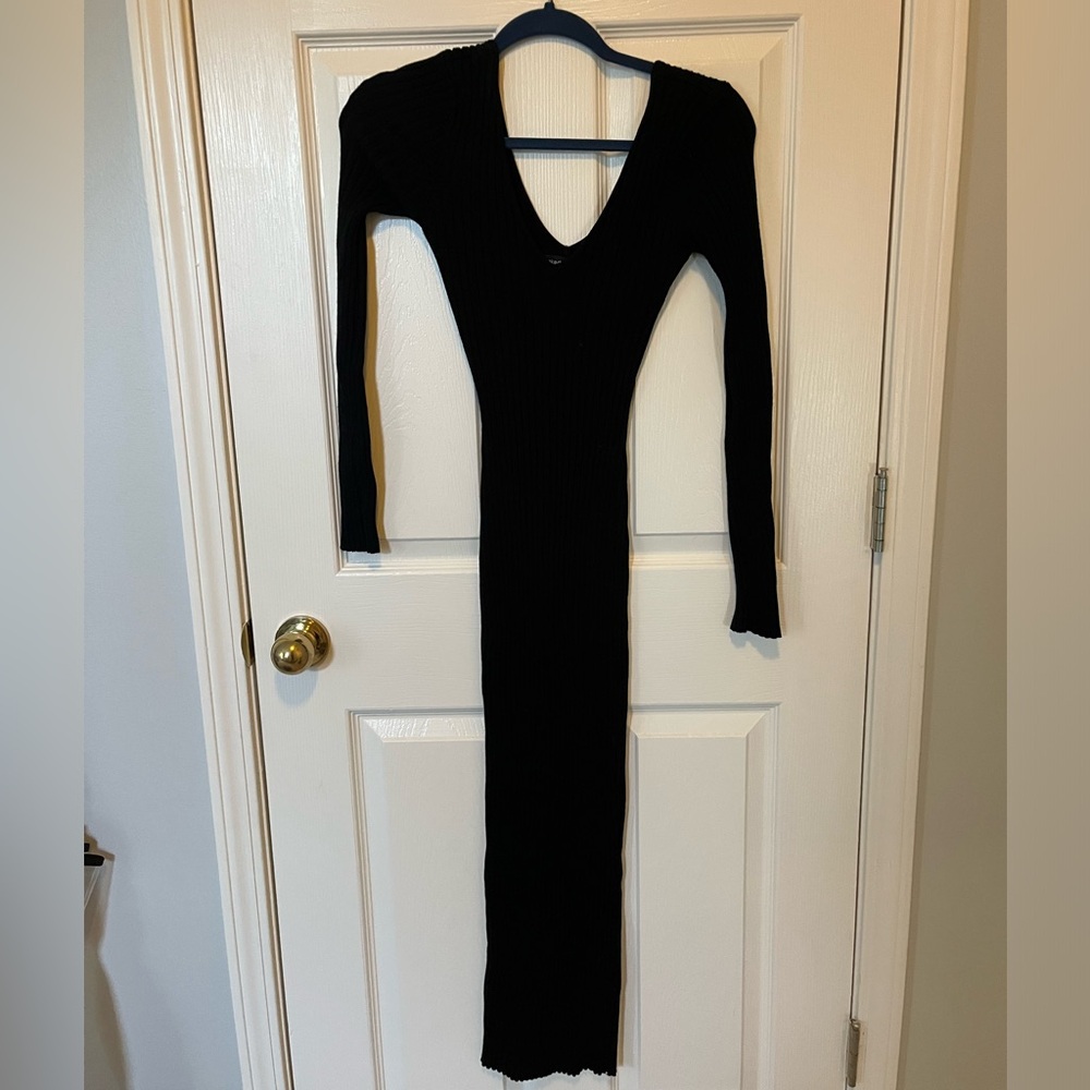 Naked Wardrobe Long Sleeve Ribbed Dress Size Small